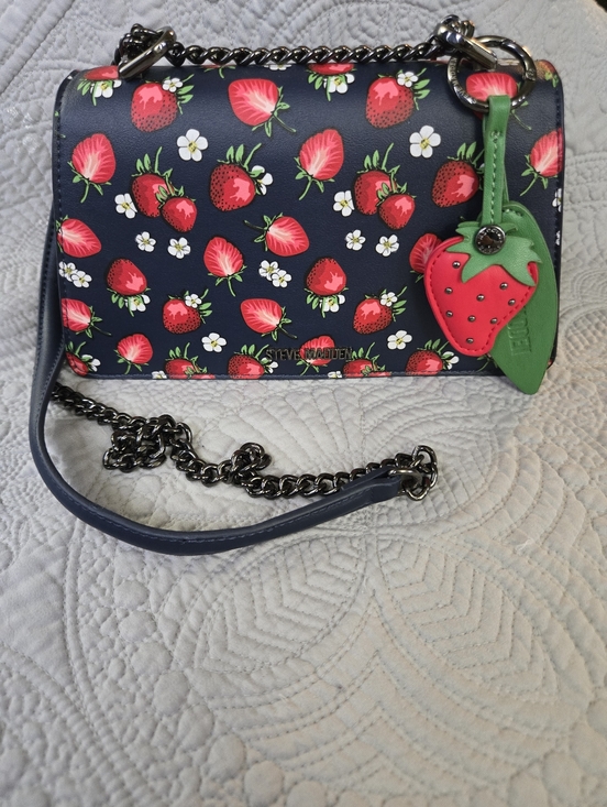 Steve Madden Handbags - Steve Madden Black Crossbody Bag with Red Strawberry Print